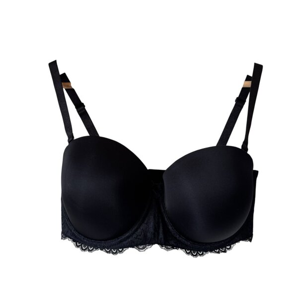 Torrid Curve Bombshell Everyday Strapless Bra 36DDD Black Lace Multiway Straps - Picture 1 of 16